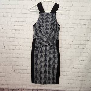 NWT RACHEL Rachel‎ Roy Gray Architexture Twilight Combo Pencil Dress Women's 2